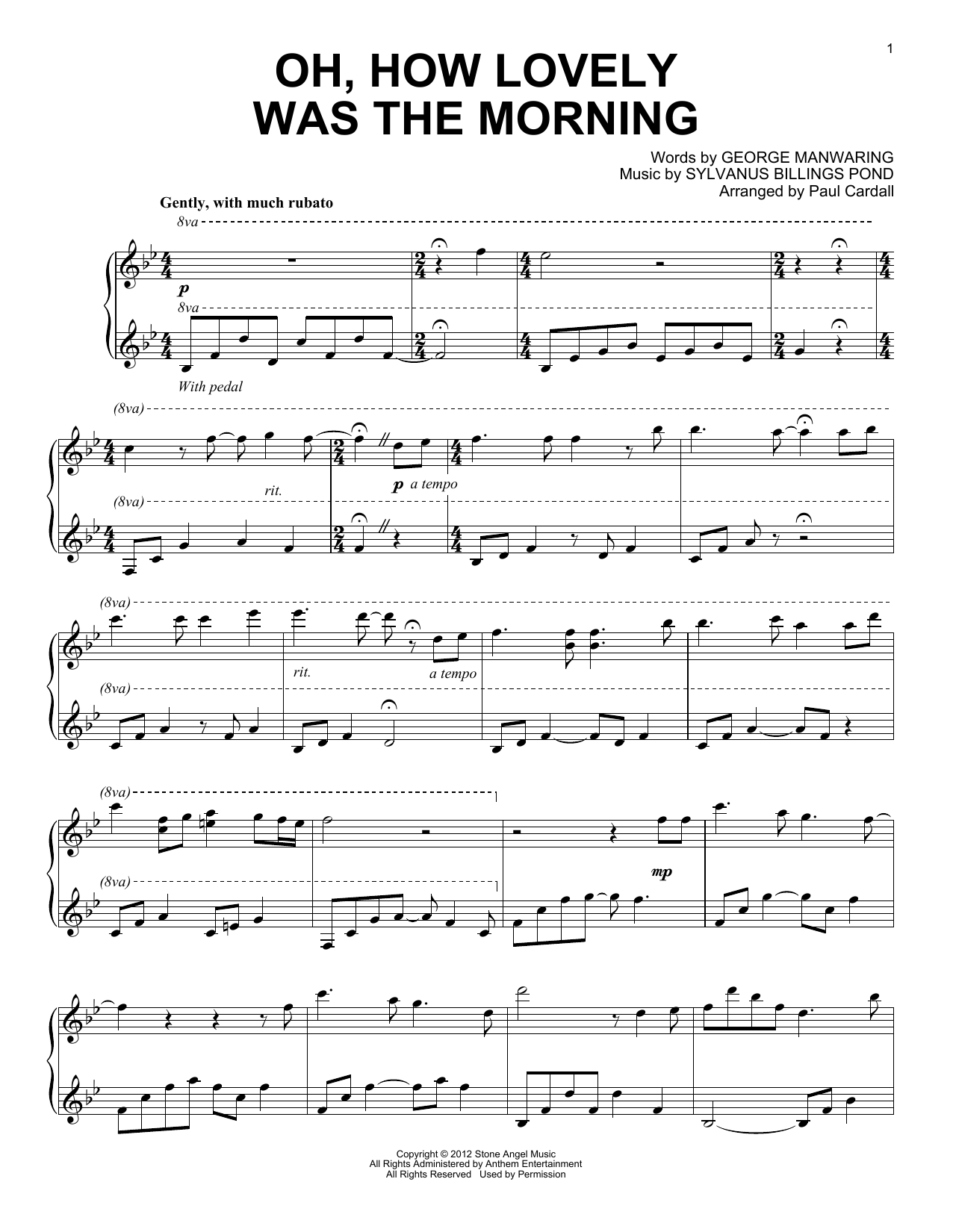 Download Sylvanus Billings Pond Oh, How Lovely Was The Morning (arr. Pa Sheet Music