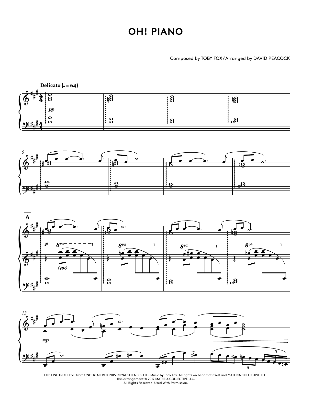 Download Toby Fox Oh! Piano (from Undertale Piano Collect Sheet Music
