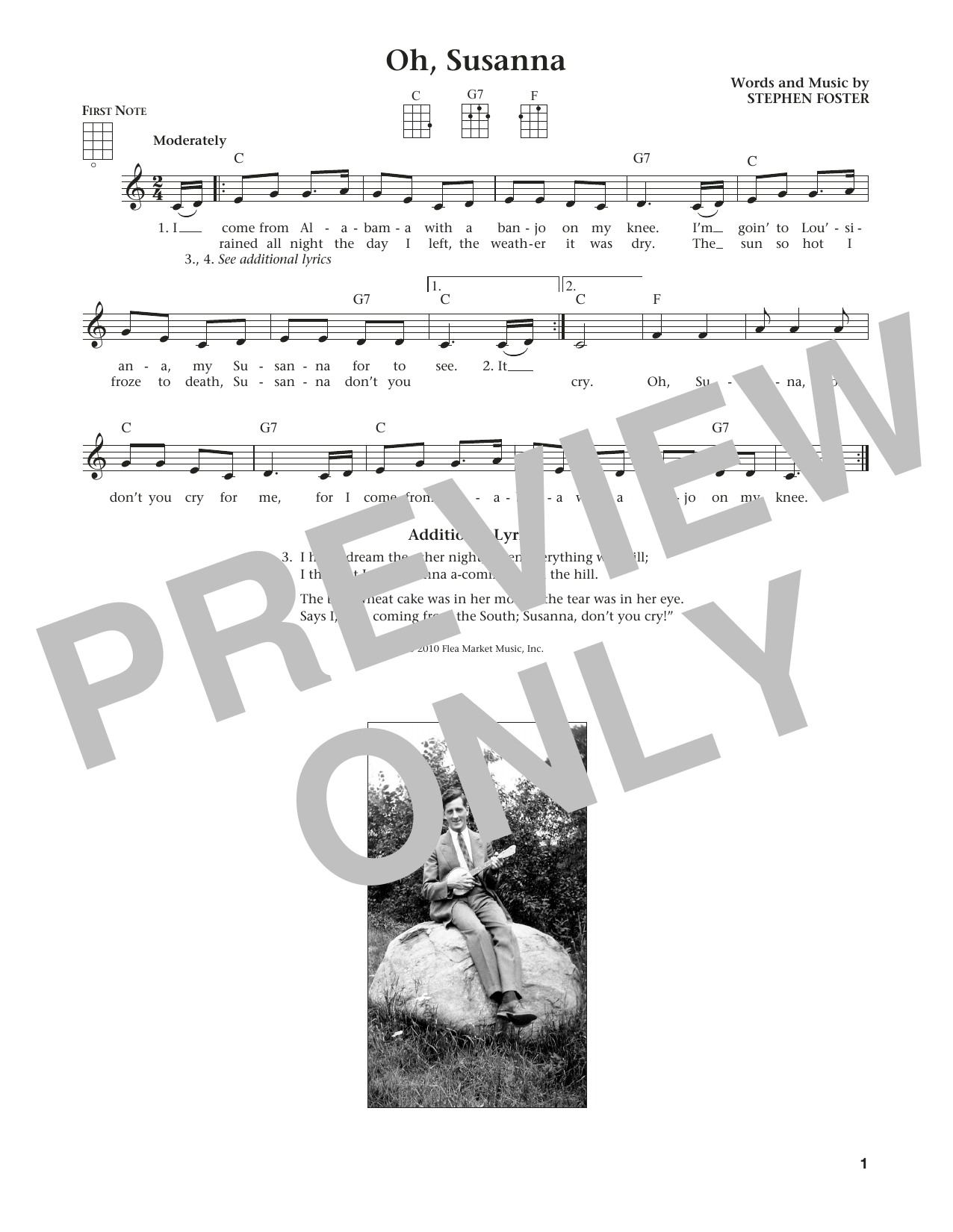 Download Stephen C. Foster Oh! Susanna (from The Daily Ukulele) (a Sheet Music