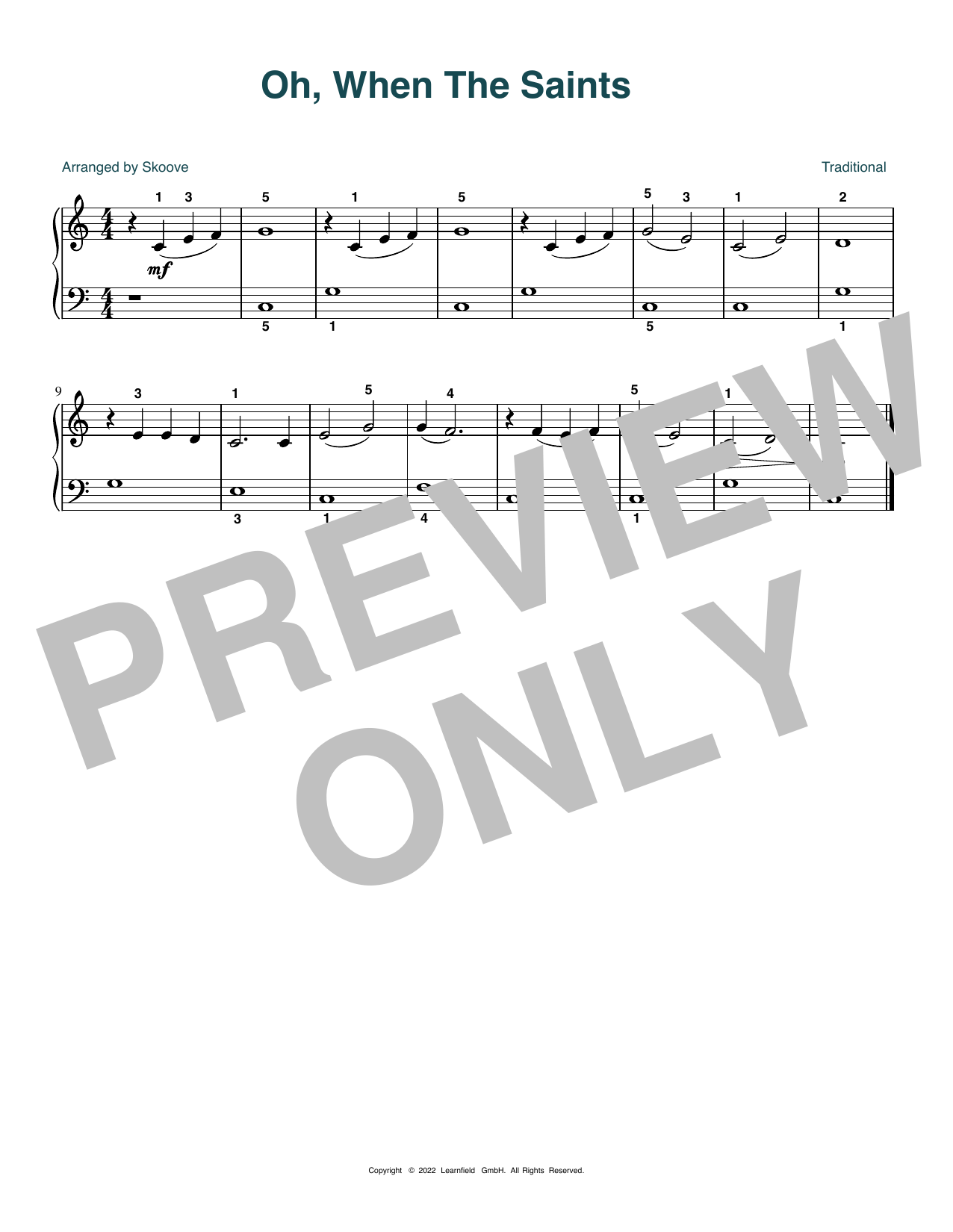 Download Traditional Oh, When The Saints (arr. Skoove) Sheet Music