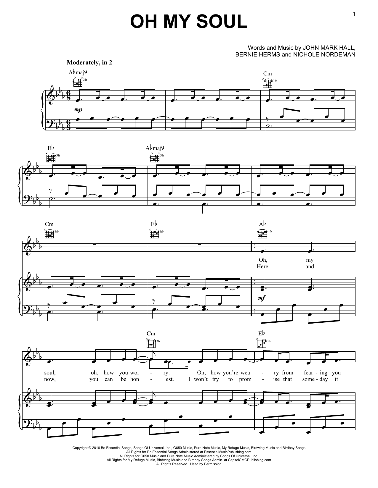 Download Casting Crowns Oh My Soul Sheet Music