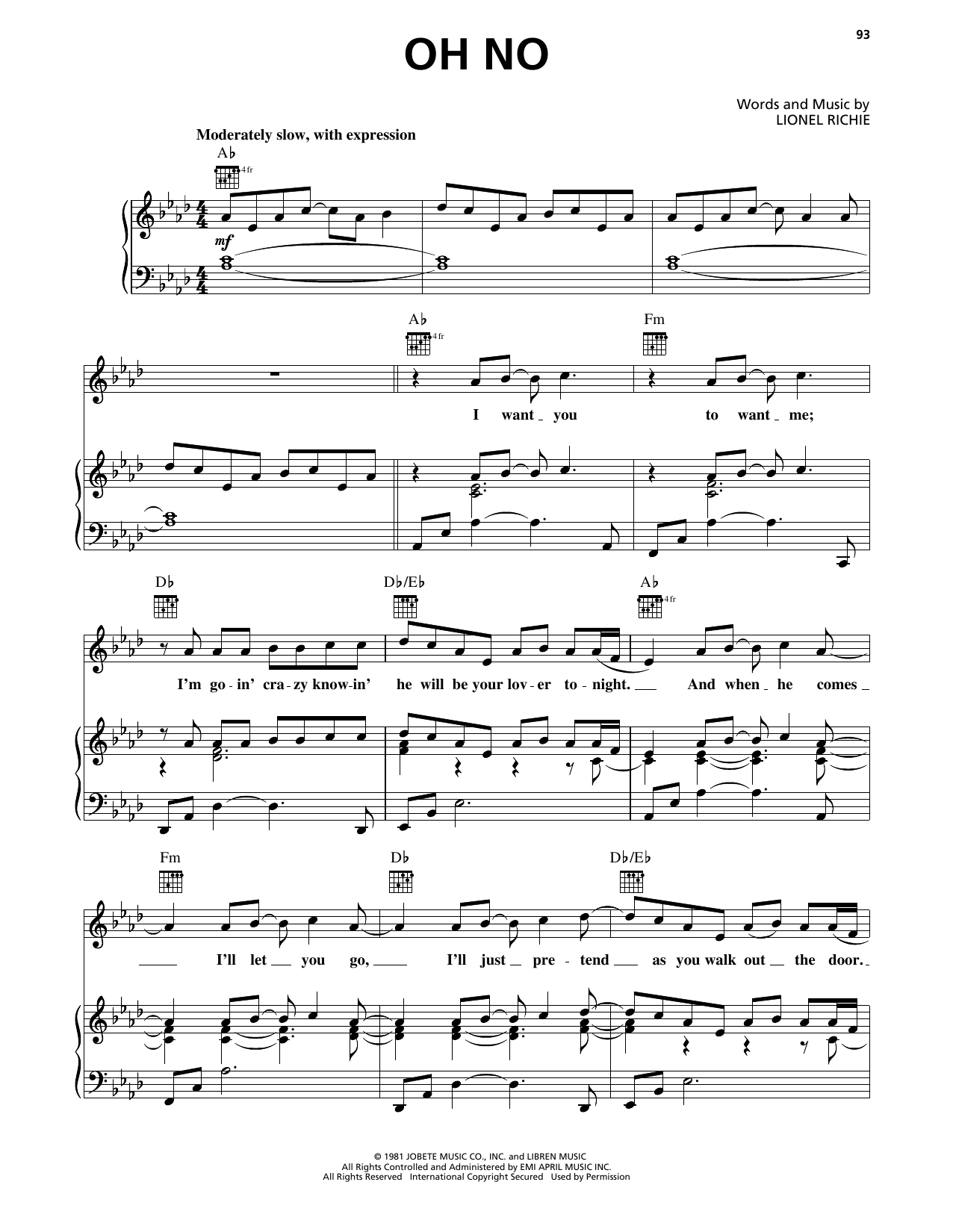 Download Commodores Oh No Sheet Music