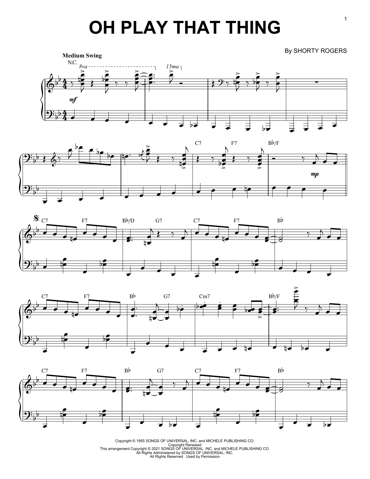 Download Shorty Rogers Oh Play That Thing [Jazz version] (arr. Sheet Music
