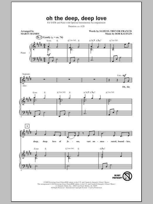 Download Marty Hamby Oh The Deep Deep Love Sheet Music