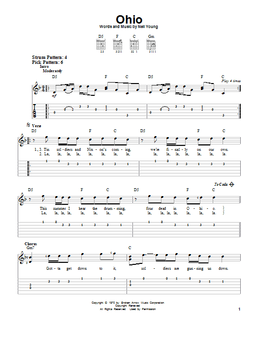 Download Neil Young Ohio Sheet Music