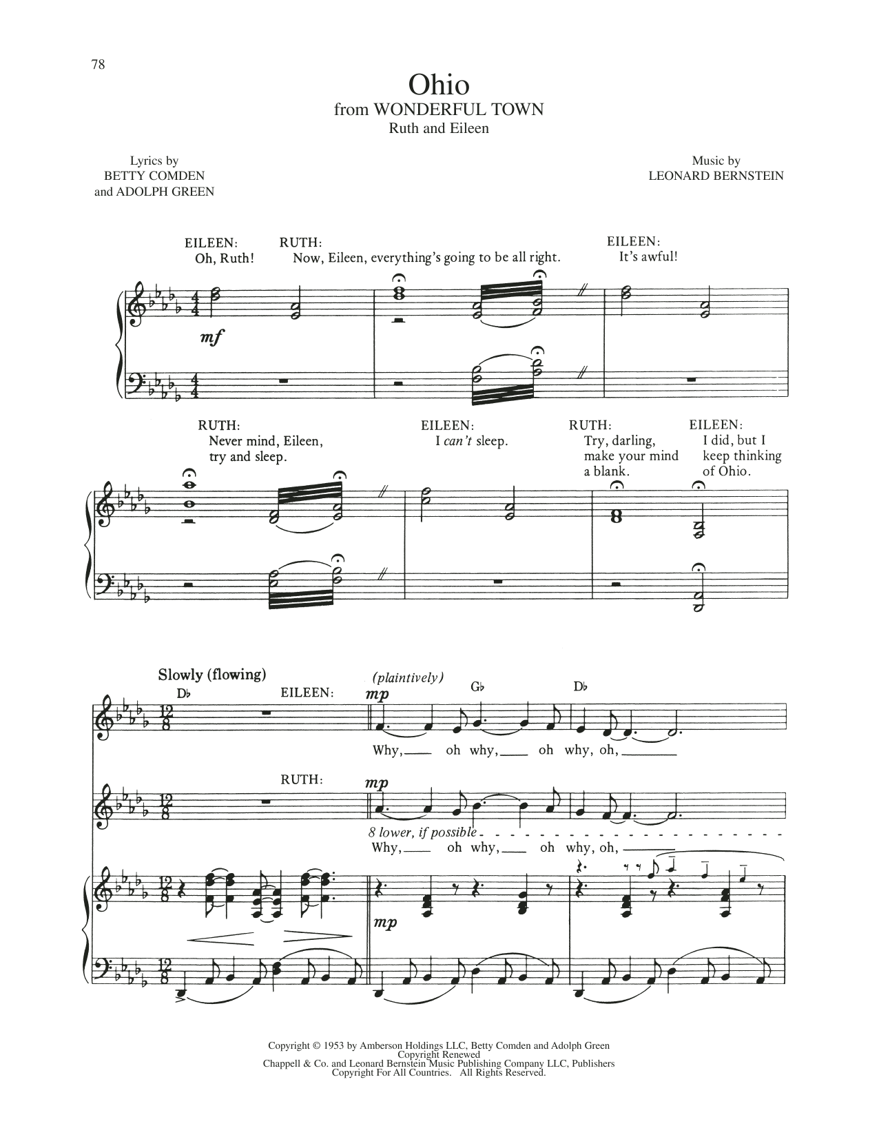 Download Leonard Bernstein Ohio (from Wonderful Town) Sheet Music