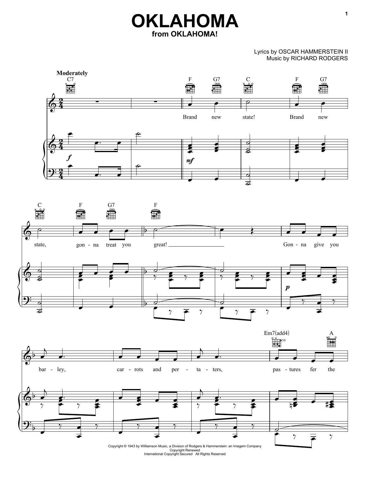 Download Rodgers & Hammerstein Oklahoma (from Oklahoma!) Sheet Music