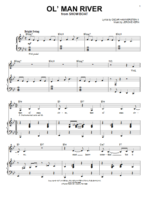 Download Bing Crosby Ol' Man River Sheet Music