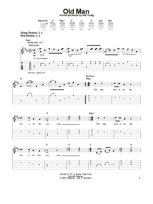 Download Neil Young Old Man Sheet Music