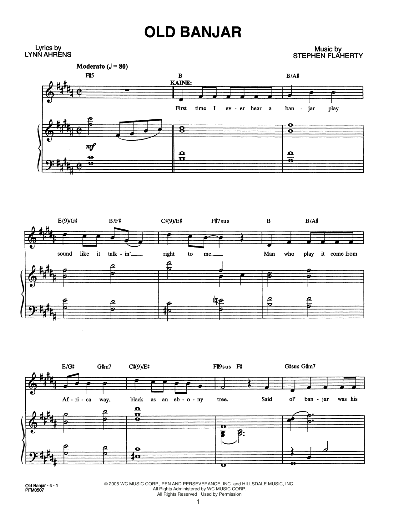 Download Lynn Ahrens and Stephen Flaherty Old Banjar (from Dessa Rose: A New Musi Sheet Music
