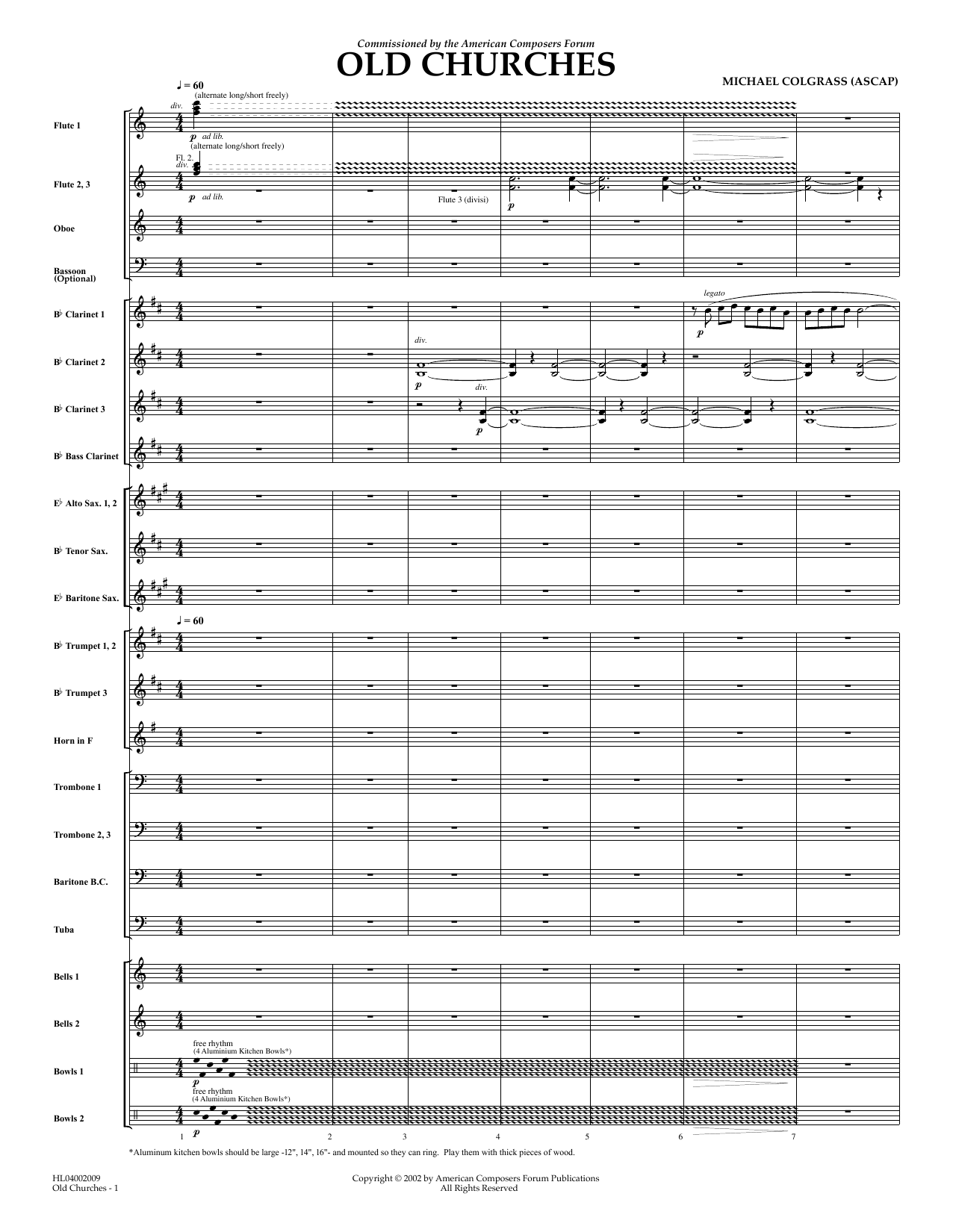 Download Michael Colgrass Old Churches - Full Score Sheet Music