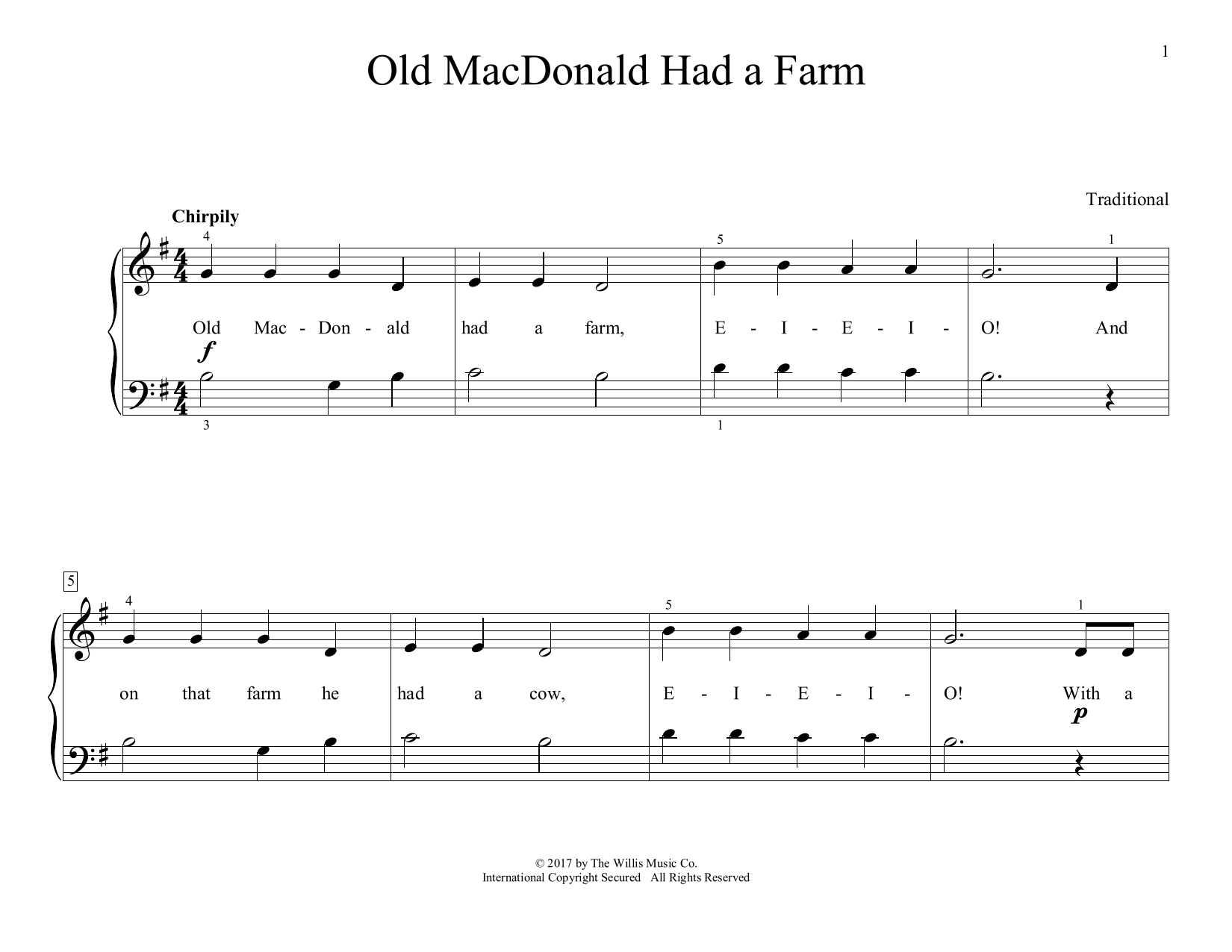 Download Traditional Old MacDonald Had A Farm (arr. Christop Sheet Music