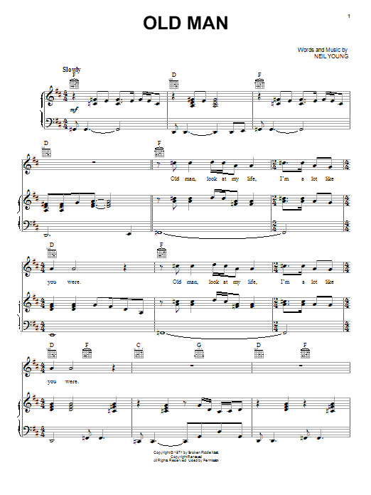 Download Neil Young Old Man Sheet Music