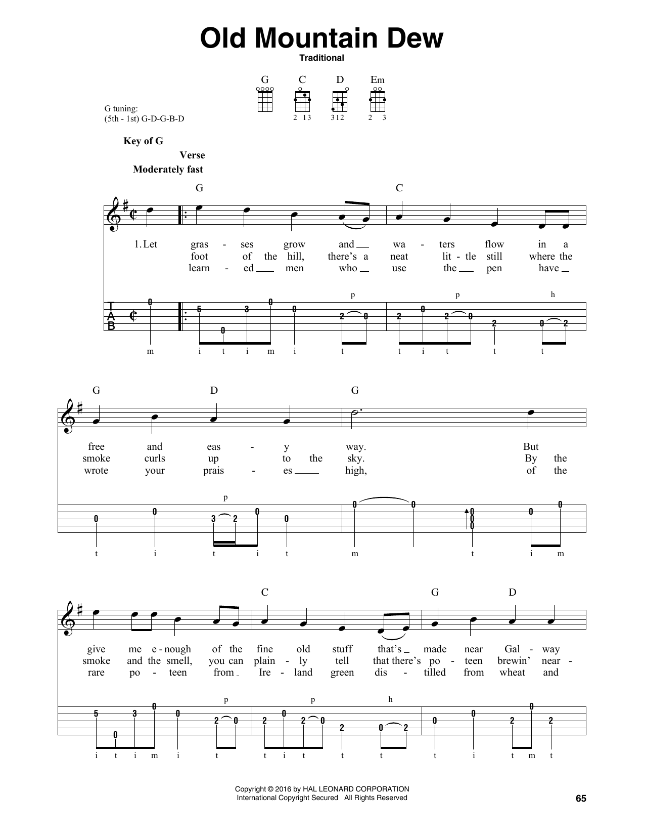 Download Traditional Old Mountain Dew Sheet Music