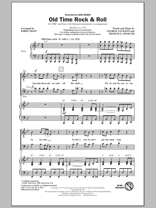 Download Kirby Shaw Old Time Rock & Roll Sheet Music