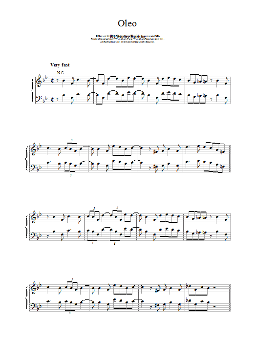 Bill Evans Oleo sheet music notes printable PDF score
