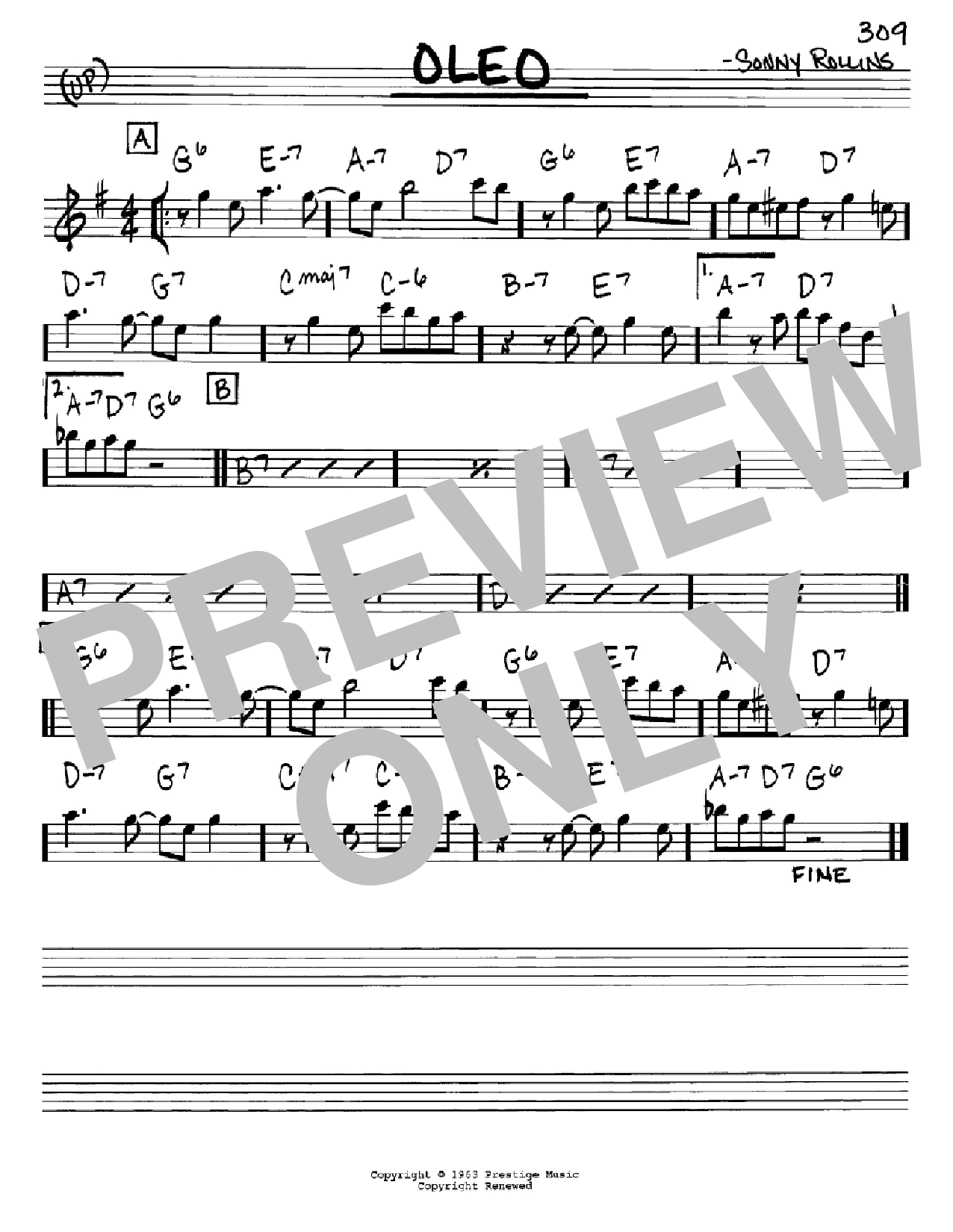 Download John Coltrane Oleo Sheet Music