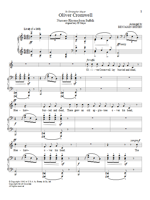 Download Benjamin Britten Oliver Cromwell Sheet Music