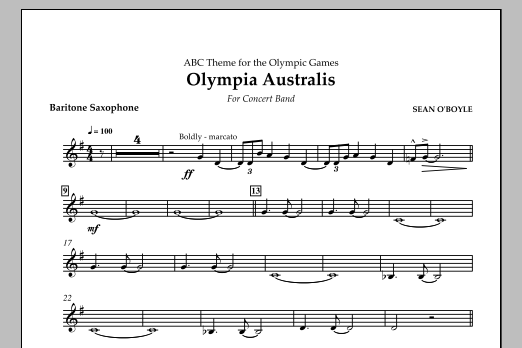 Download Sean O'Boyle Olympia Australis (Concert Band) - Bari Sheet Music