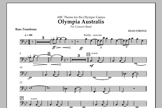 Download Sean O'Boyle Olympia Australis (Concert Band) - Bass Sheet Music