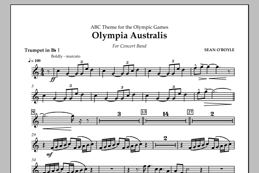 Download Sean O'Boyle Olympia Australis (Concert Band) - Bb T Sheet Music