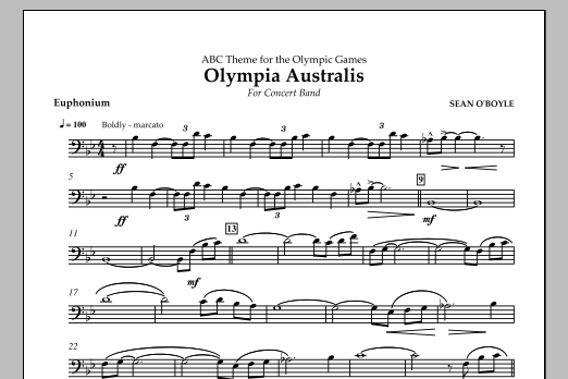 Download Sean O'Boyle Olympia Australis (Concert Band) - Euph Sheet Music