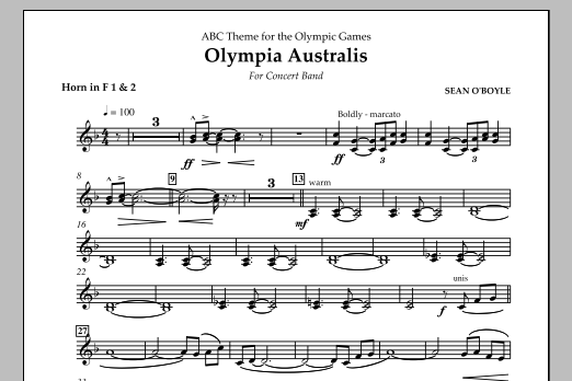 Download Sean O'Boyle Olympia Australis (Concert Band) - Horn Sheet Music