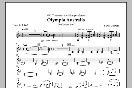 Download Sean O'Boyle Olympia Australis (Concert Band) - Horn Sheet Music