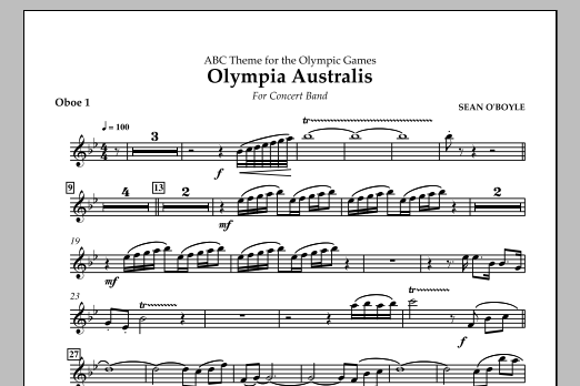 Download Sean O'Boyle Olympia Australis (Concert Band) - Oboe Sheet Music