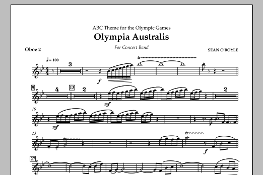 Download Sean O'Boyle Olympia Australis (Concert Band) - Oboe Sheet Music