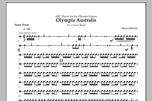 Download Sean O'Boyle Olympia Australis (Concert Band) - Snar Sheet Music