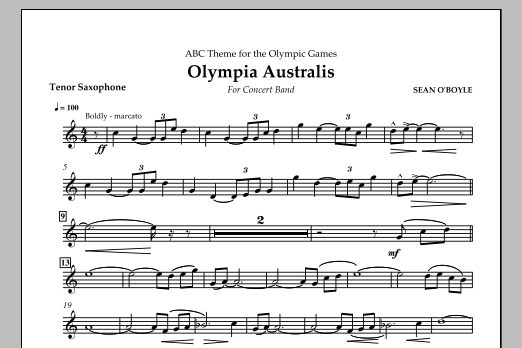 Download Sean O'Boyle Olympia Australis (Concert Band) - Teno Sheet Music