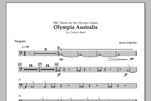 Download Sean O'Boyle Olympia Australis (Concert Band) - Timp Sheet Music