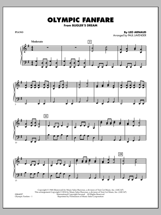 Download Paul Lavender Olympic Fanfare (Bugler's Dream) - Pian Sheet Music