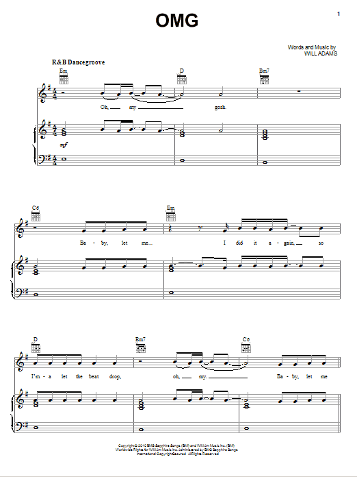 Download Usher OMG (feat. will.i.am) Sheet Music