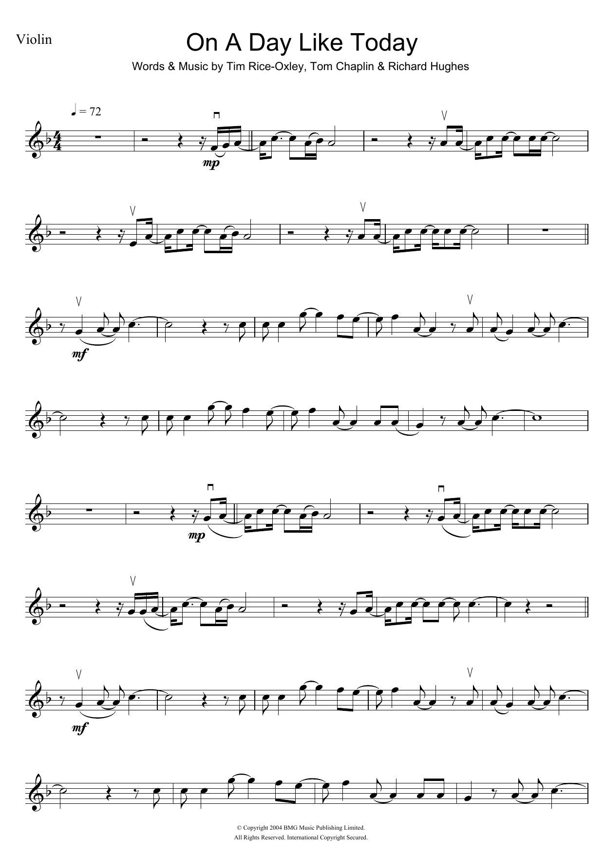 Download Keane On A Day Like Today Sheet Music