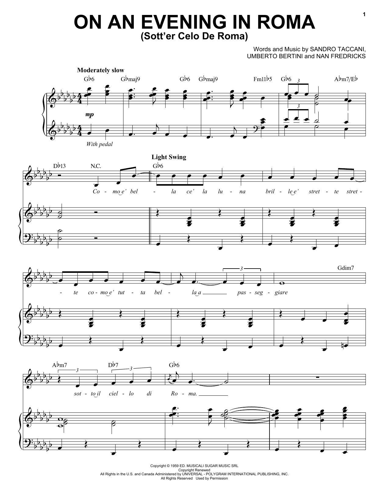 Download Michael Buble On An Evening In Roma (Sotter Celo De R Sheet Music