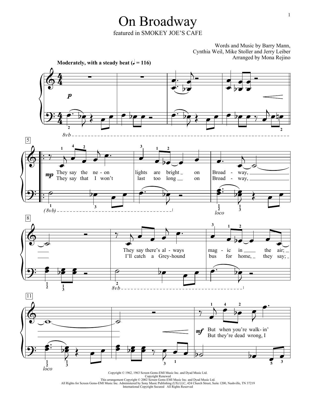 Download George Benson On Broadway (from Smokey Joe's Cafe) (a Sheet Music