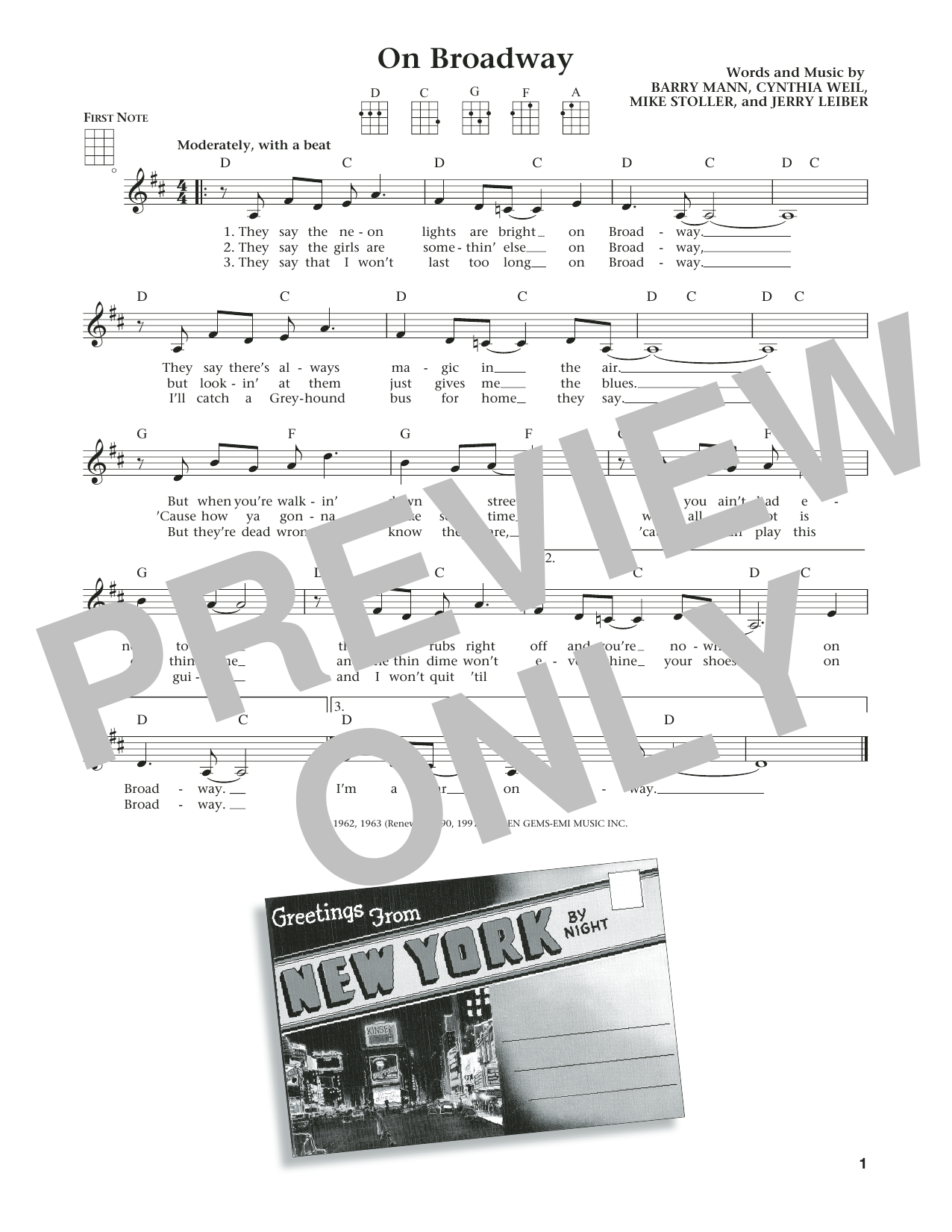 Download The Drifters On Broadway (from The Daily Ukulele) (a Sheet Music