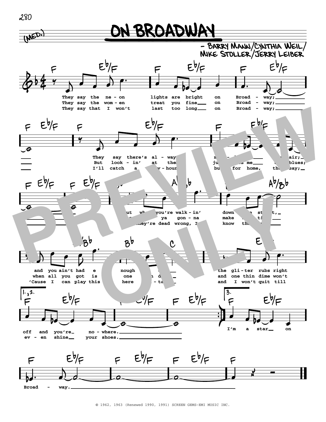 Download The Drifters On Broadway (High Voice) Sheet Music