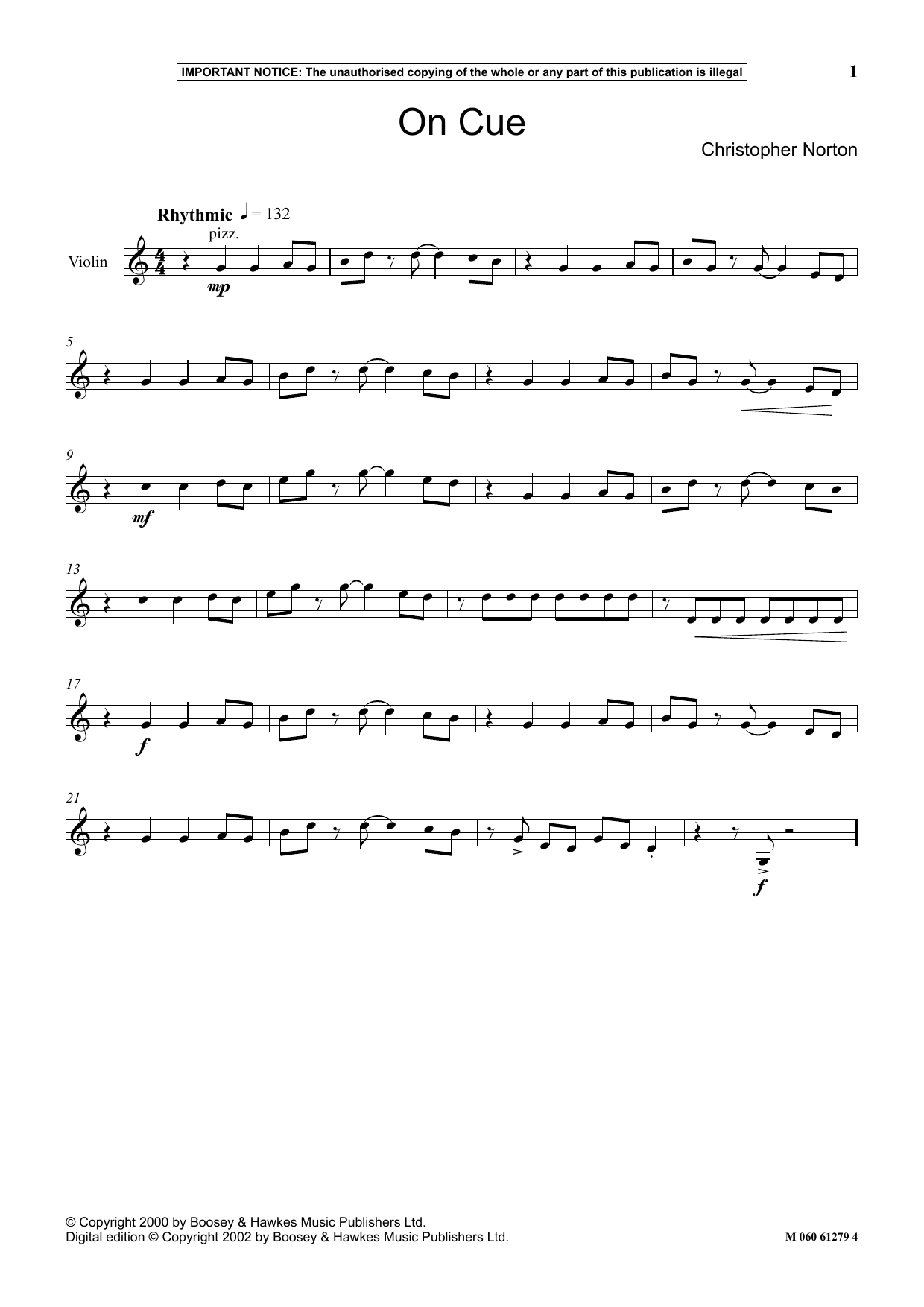 Download Christopher Norton On Cue Sheet Music