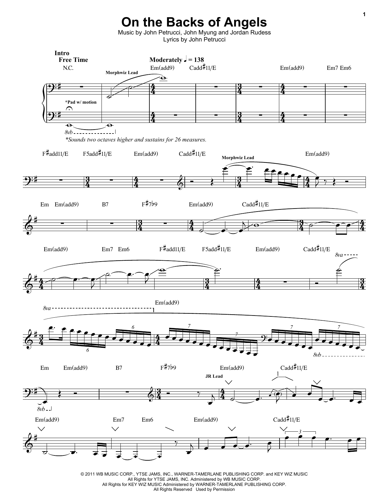Download Dream Theater On The Backs Of Angels Sheet Music