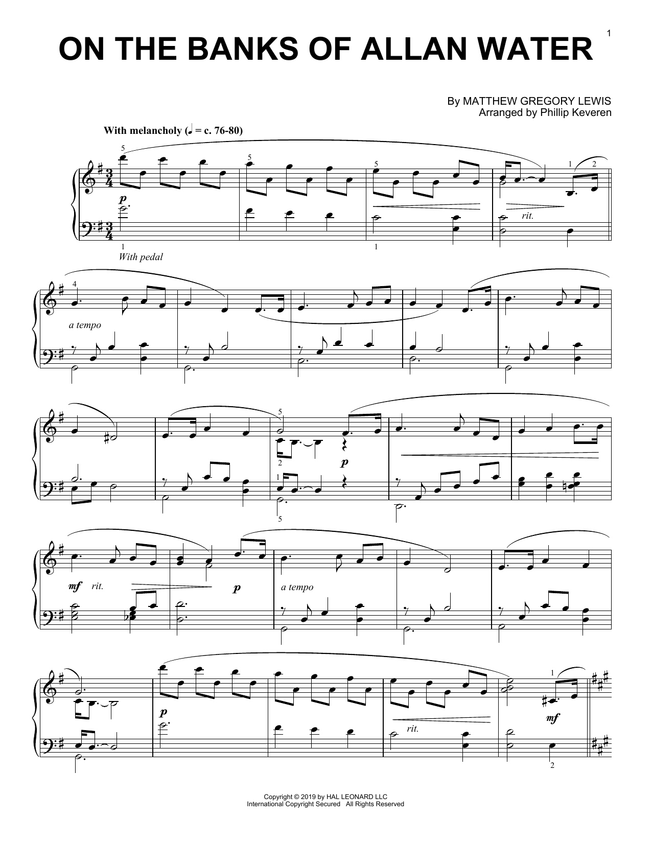 Download Matthew Gregory Lewis On The Banks Of Allan Water (arr. Phill Sheet Music