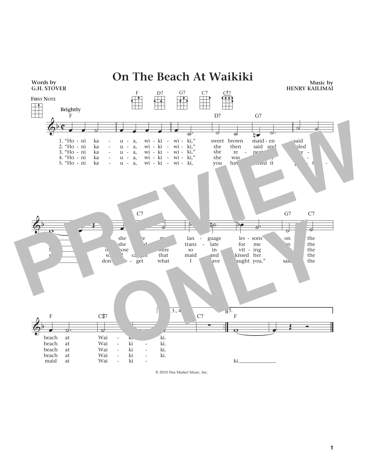 Download G.H. Stover On The Beach At Waikiki (from The Daily Sheet Music