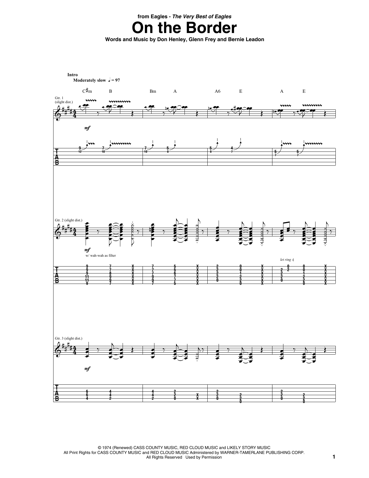 Download Eagles On The Border Sheet Music