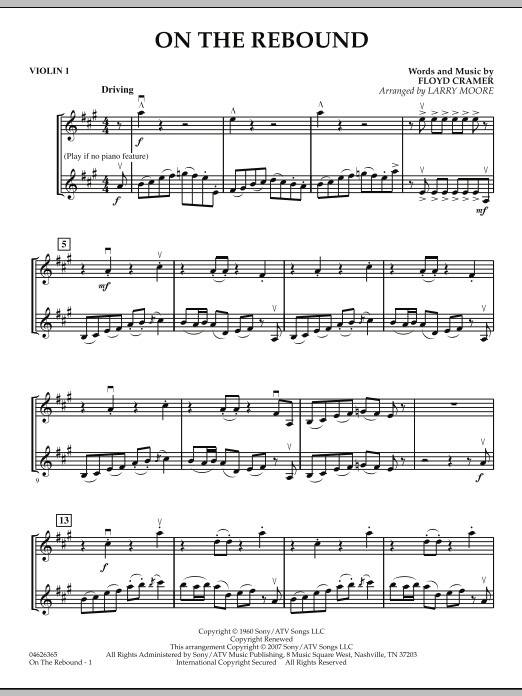 Download Larry Moore On the Rebound - Violin 1 Sheet Music