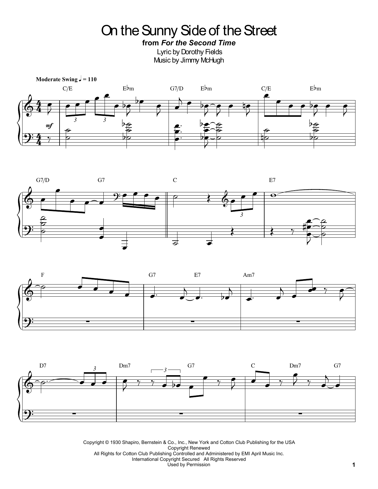 Download Count Basie On The Sunny Side Of The Street Sheet Music