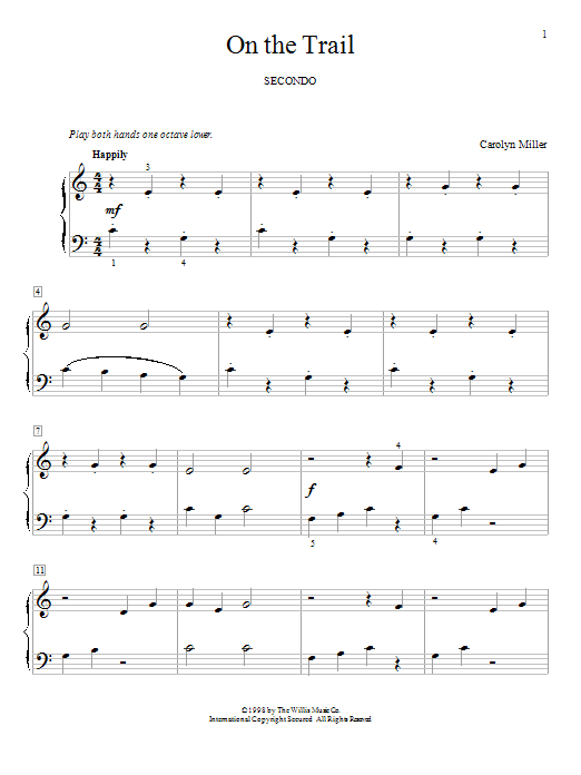 Download Carolyn Miller On The Trail Sheet Music