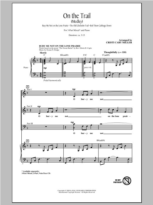 Download Cristi Cary Miller On The Trail (Medley) Sheet Music