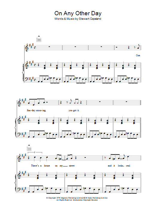 Download The Police On Any Other Day Sheet Music